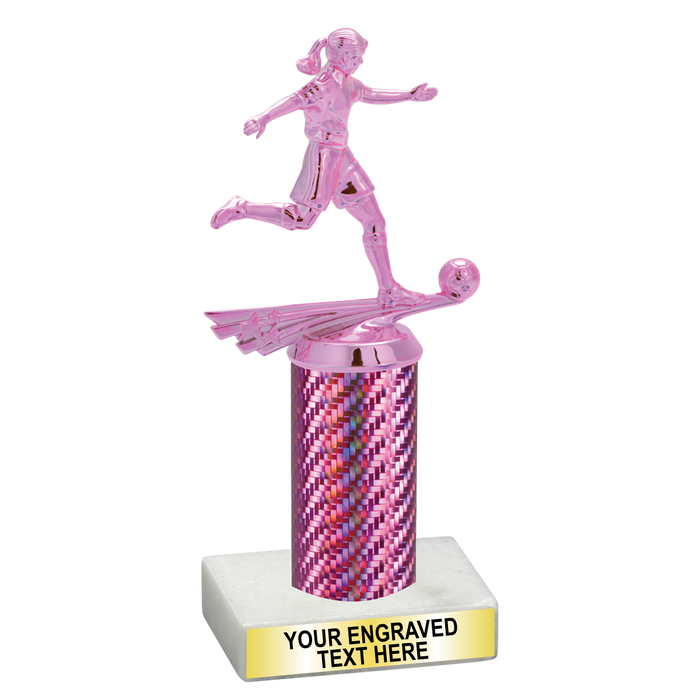 Pink Soccer Trophies