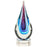 Corporate Blue Water Glass Art Sculpture