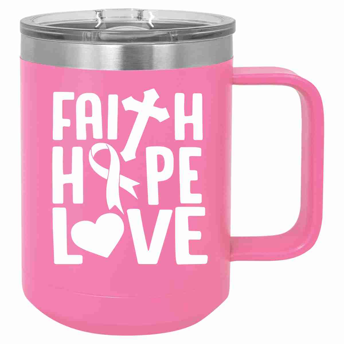 15 oz. Pink Insulated Coffee Cup