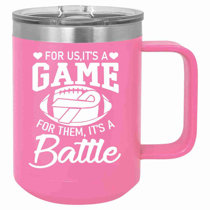 15 oz. Pink Insulated Coffee Cup - Breast Cancer Awareness