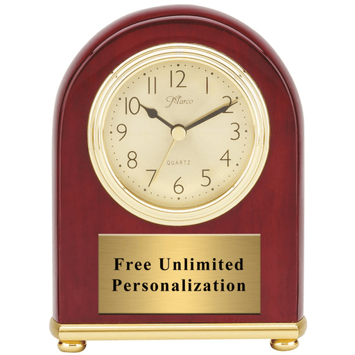 XL Rosewood Piano Finish Arch Desk Clock
