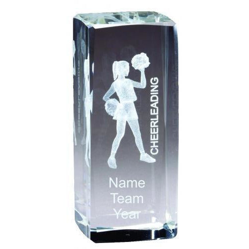 Laser-3D Sports Crystal - Cheerleading - Action Awards