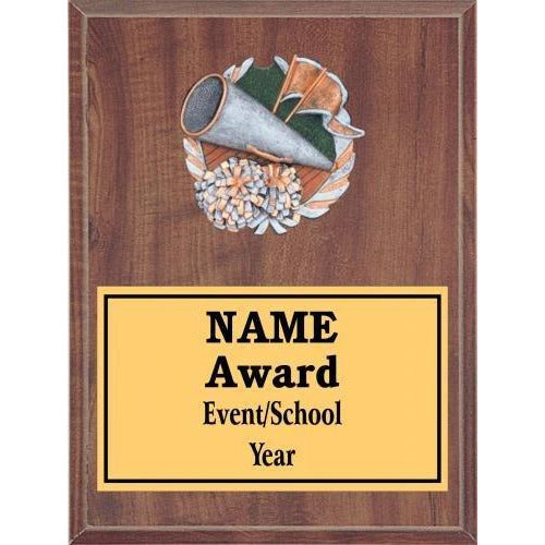 Cheer Icon Plaque - Cherry Finish - Action Awards