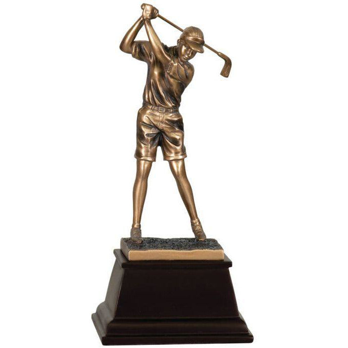 9 1/2" Bronze Golf Resin Trophy, Female