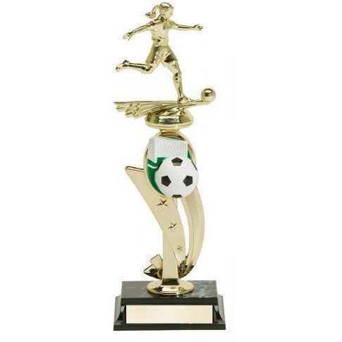 SoccerTrophy With Riser Soccer Trophies - Action Awards