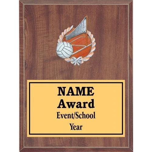 Volleyball Icon Plaque - Cherry Finish
